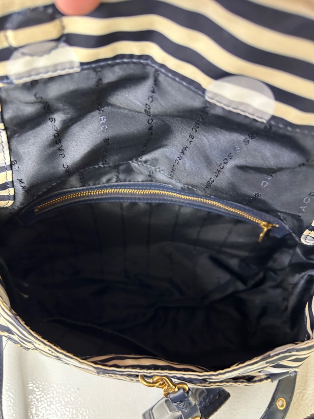 Marc By Marc Jacobs Black and White Striped Polka Dot Crossbody Bag - Picture 7 of 12